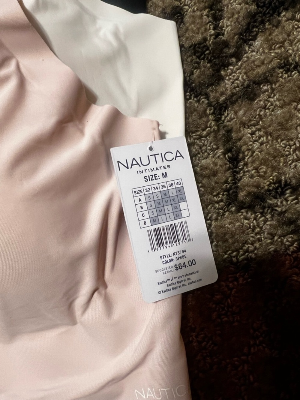NWT Nautica Laser Cut Lounge Bras - Blush, White, Black (3-Pack) - Picture 5 of 5